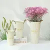 Vases Vintage ferronnerie poignée Vase nostalgique pot de fleurs ornements salon seau fleurs séchées fer seau décor fleur ustensiles