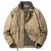 Rétro Bomber Veste Hommes Hiver Lambswool Tactique Militaire Manteau Cargo Outwear Cott Casual Lâche Chaud Épaissir Pont Pardessus 002z #