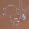 Fashion Silver Plated Exquisite Water Drop Armband Halsband Earring Ring Water Drop Set