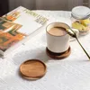 Table Mats Wood Coasters Placemats Round Heat Resistant Drink Mat Tea Coffee Cup Pad Non-slip Insulation Kitchen Gadgets