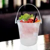Bar Products Cocktail Buckets Cold Beverage Tub Large Beer Containers With Handle Stainless Steel Cooler Bucket For Summer Tool