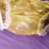 PVC Sexy Paar Lage Taille Korte Plastic Film Lekvrije Mannen Waterdicht Ondergoed 240311