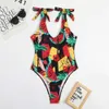 Designer Sexy Bikini Sets 2024 New Fashion New Multi Color Printed Chicken Heart Collar Womens Triangle Bodyback Sexy