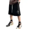 American High Street Men no verão, estilo fino, calças de basquete soltas, shorts esportivos casuais de cinco pontas para moda masculina