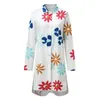 Beach Dress Bikini CoverUp Women 2023 Bohemian Printed Beachwear Robe VNeck Long Sleeve Swim Wear Cover Ups Loose Sundress 240320