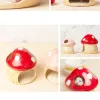 Cages Hamster Ceramic House Mushroom Forme Curieuse et belle adaptation à la nature de la maison de compagnie de meuble Hamsters