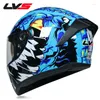 Casques de moto Casque intégral Racing Dot Motocross Hors route Double lentille Casco de Moto Motociclista