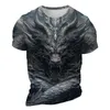T-shirt d'été pour hommes Animal Wolf Print Casual manches courtes Vêtements Fi Street O-cou Pull surdimensionné T-shirts pour hommes c1Ko #