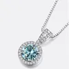 Pendants BIJOX STORY Moissanite Diamond Pendant Necklaces For Women 925 Sterling Silver Luxury Chain Trending Iced Bling Wedding Jewelry