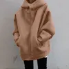 KORAEAN Style Hoodies Zipup Harajuku Overdimensionerad solid fickhuvtröjor Hösten Lång ärm Loose Baseball Jacket 240318