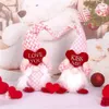 Saint Valentin Rudolph 2022 Jour Mode Mignon Mini Cadeaux De Fête De Mariage Amour Coeur Forme Kiss Me Lettres Imprimées Poupée Sans Visage Décorations Accessoires Était