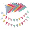 Feestdecoratie 4m Kleurrijke verjaardag Hangvlag Linnen Bunting Banner Driehoek Vlaggen Babyshower Verjaardag Decor Pography Props