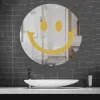 Miroirs Acrylique grand sourire heureux miroir fleur coloré miroir autocollants salle de bain maison décorative mur Funky souriant visage miroir cadeau