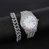 Luxury Mens Watch Women Diamond Studed Roman Fashion Band Band Calendar Womens Watch