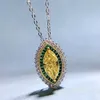 Pendants SpringLady Solid 925 Sterling Silver Marquise Cut 6 13MM Yellow Sapphire Gemstone Vintage Pendant Necklace Fine Jewelry