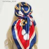 Bandanas Durag 2022 Ny 90*90 cm Silk Satin Hair Scarf Women Handkakor Tryckt Kvinnlig fyrkantig Bandana Small Neck ljuddämpare Hijab Lady Girl Y240325