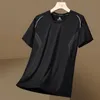T-Shirt de Sport à séchage rapide pour hommes, manches courtes, été, décontracté, blanc, noir, surdimensionné 5XL, Top T-Shirts, vêtements de gymnastique, 240321