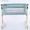 Baby Cribs Born Liten Baby Bed Side Factory Direct Sas New Crib Simp Stylish and Portab Pine Wood Cloth Acceptera O L240320