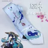 Neck Ties Neck Ties Game Genshin Impact Xiao Venti Wanderer Zhongli Tie Cosplay JK DK Uniform Embroidery Necktie Unisex Costume Accessories Gifts Y240325