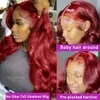 250% Body Wave Burgundy 13x4 Hd Lace Frontal Human Hair Wig for Women 7x5 Ready To Wear Go Glueless 99J Lace Front Brazilian Wig