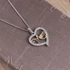 Collane con ciondolo Top Brand Moda Lusso Strass di cristallo a forma di cuore Collana "I LOVE YOU" per donne Regali vintage per la festa della mamma