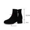 Boots Ladies Chaussures en vente 2023 Fashion Fashion Women's Ankle Boots Winter Suede High Heels Simple Commuter Office Female Chaussures Botas de Mujer