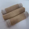 Kalligraphie Jute Spitze Sackleinen Tischläufer Vintage Sackleinen Rustikal Land Hochzeit Party Dekor Weihnachten Esszimmer Restaurant Tischläufer