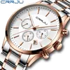 CRRJU montre pour hommes haut de gamme marque décontracté chronographe Quartz montre-bracelet mode Style mâle militaire étanche calendrier Clock270S