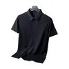 Men's T Shirts Men Solid Color Shirt Stylish Lapel Collar Button For Summer Office Wear Stretchy Fabric Breathable