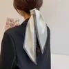 Sarongs Leopard Flamingo Print Silk Long Scarf Womens Luxury Hairpin Narrow Scarf Small Collar Summer Headband Women 24325