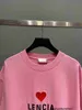 Designer Ins 22ss early spring Valentine's day love embroidery print men's and women's Casual Short Sleeve Tee 1RRU