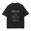 Vintage Wed T Shirt Muse Loose T-Shirts Rock Band Nourty Tshirt dla mężczyzn Summer Y2K Retro Wzór najlepsze koszulki O1ff#