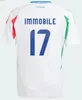 2024 Italys Soccer Jerseys italienska tröja Scamacca Immobile Chiesa Football Shirts Raspadori Jorginho Barella Verratti Maglia Italiana National Adult Kid Kit