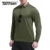 TACVASEN Herren Taktische T-Shirts Arbeitspolo Sommer Schnelltrocknende T-Shirts Langarm Leichtes Pique Jersey Golf T-Shirts T-Shirts 240313