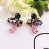 Boucles d'oreilles LUBOV Mini noir rose cristal pierre incrustée couleur or métal Piercing élégant femmes bijoux de fête