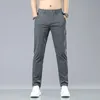 yaz yeni streç rahat pantolon erkekler ince yumuşak fi busin elastik Kore ince erkek kıyafetler gri siyah yeşil n4ra#