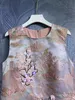 24 Sommer Neues Kleid Damen Jacquard-gesticktes 3D-Perlen-Blumen-Tanktop