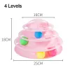 Leksaker 3/4 nivåer Pet Cat Toy Training Amusement Plate Kitten Tower spårar Disc Cat Intelligence Triple Disc Tumbler Ball Interactive