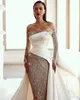 Robe de graphique de sirène vintage pour les perles de mariée en dentelle à manches longues robes de mariée robes nues plies robe satin de mariage