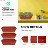 Planters POTS 3 PCS Planter Cachepot For Flowers Hanging Flowerpot Rectangular Garden Outdoor 240325