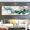 Accessories Abstract Golden Jade Splash Fine Wide Format Wall Art Canvas Paintings Print Poster Pictures Decoration Home Bedroom Living Room