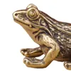 Garden Decorations 2Pcs Brass Frog Statues Chinese Feng Shui Decoration Traditional Gifts Figurines For Living Room Home Good Luck Office