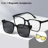 Sunglasses Fashionable 3-In-1 Anti-Blue Glasses Polarized Clips Frame Eyeglasses Men Women Optical Night Driving Glass