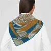 Sarongs Jedwabny szalik kobiet w stylu vintage odzież nadruk kwadratowy szalik głowa echarpes jedwabna fontanna torebka damska torba plażowa bandana damska opaska na głowę 24325