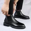 Stivali moda uomo vera pelle autunno inverno scarpe stivaletti da cowboy vestito da ballo per feste bello corto Chelsea Botas Hombre