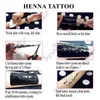 1 par professionell Henna stencil tillfällig handtatuering kroppskonst klistermärke indiska glitter airbrush mallar för bröllop 240322