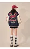 Baseball Uniforme VIntage Collage Varsity Vestes Bomber Veste Broderie Surdimensionné Manteau Femme Patchwork PU Rétro 90s 26kw #