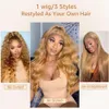 Saxio HD Pre Plucked med Baby Body Wave Front 180% Density Honey Blonde Wig Human Hair 13x4 Spets Frontal Wigs 26 Inch