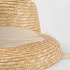 Breda randen hattar hink hattar mode hänge sol hatt kvinnor vår/sommar solskydd strand retro hepburn stil stråhatt j240325