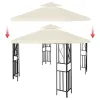 Cobertura superior do dossel dos gazebos que substitui componentes componente do telhado da barraca impermeável duallayer acessório de substituição cáqui/único